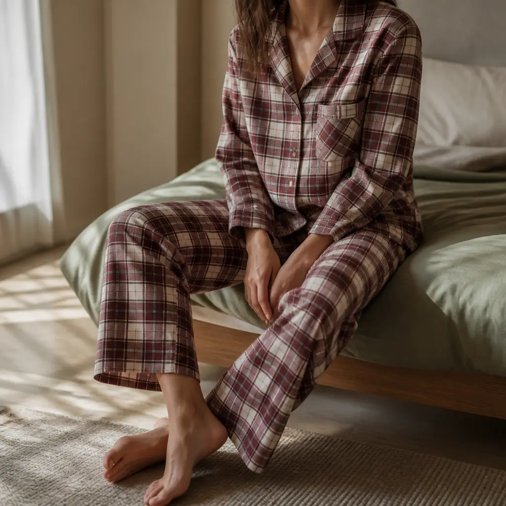 Flannel Pajama Set — She changes out of real clothes the second she gets home, every single night. Sister christmas gift ideas