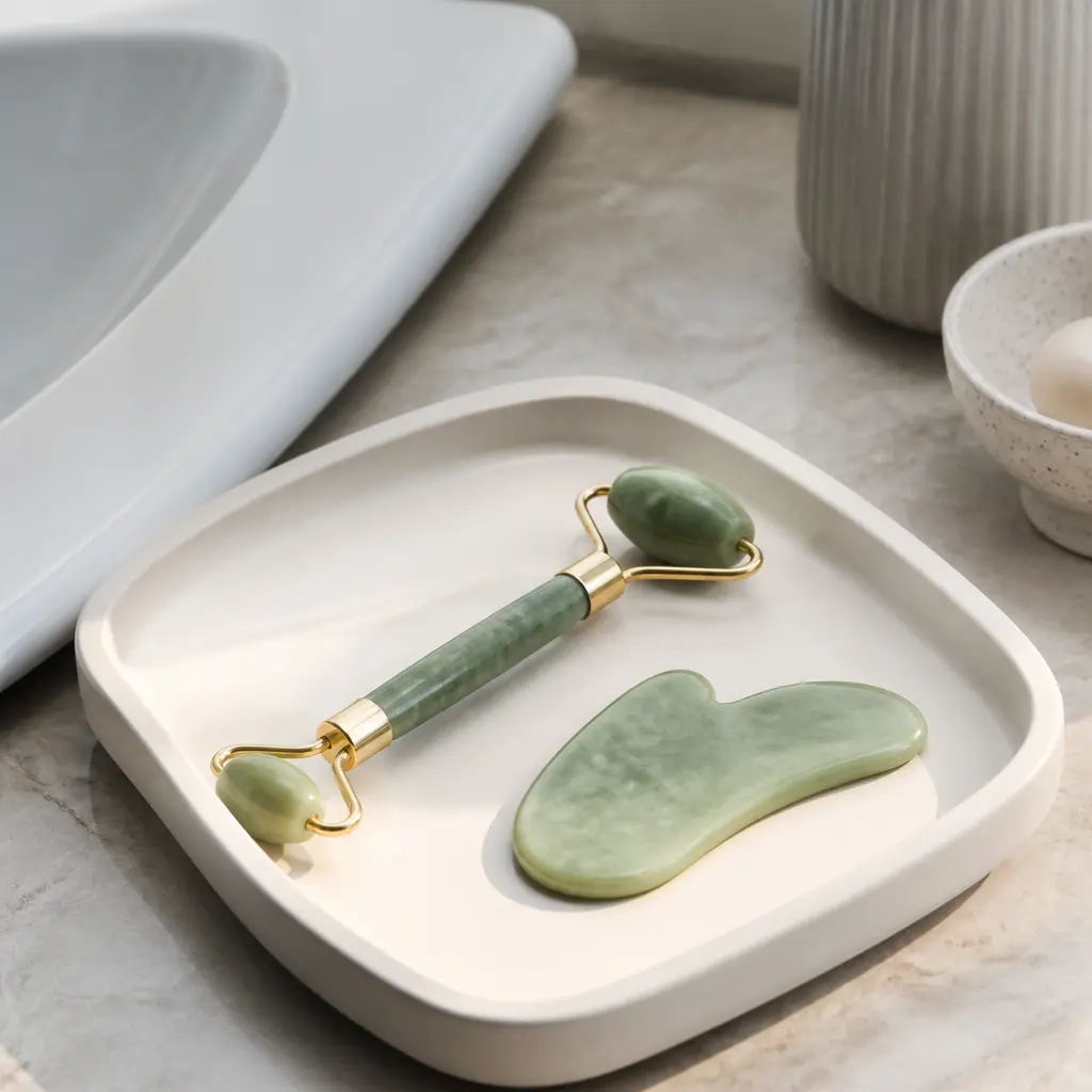 Jade Roller Set — Her bathroom shelf already looks like a spa display, minus the tools that make it feel like one. Sister christmas gift ideas