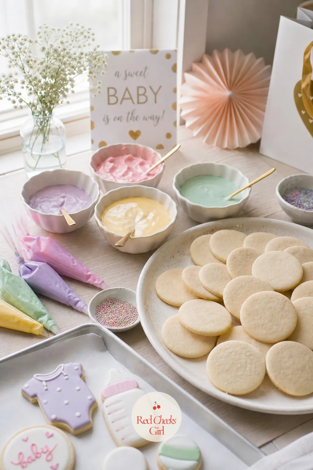 Cookie Decorating — Dessert and activity in one, which is the entire point of a good small-shower idea. Small baby shower ideas