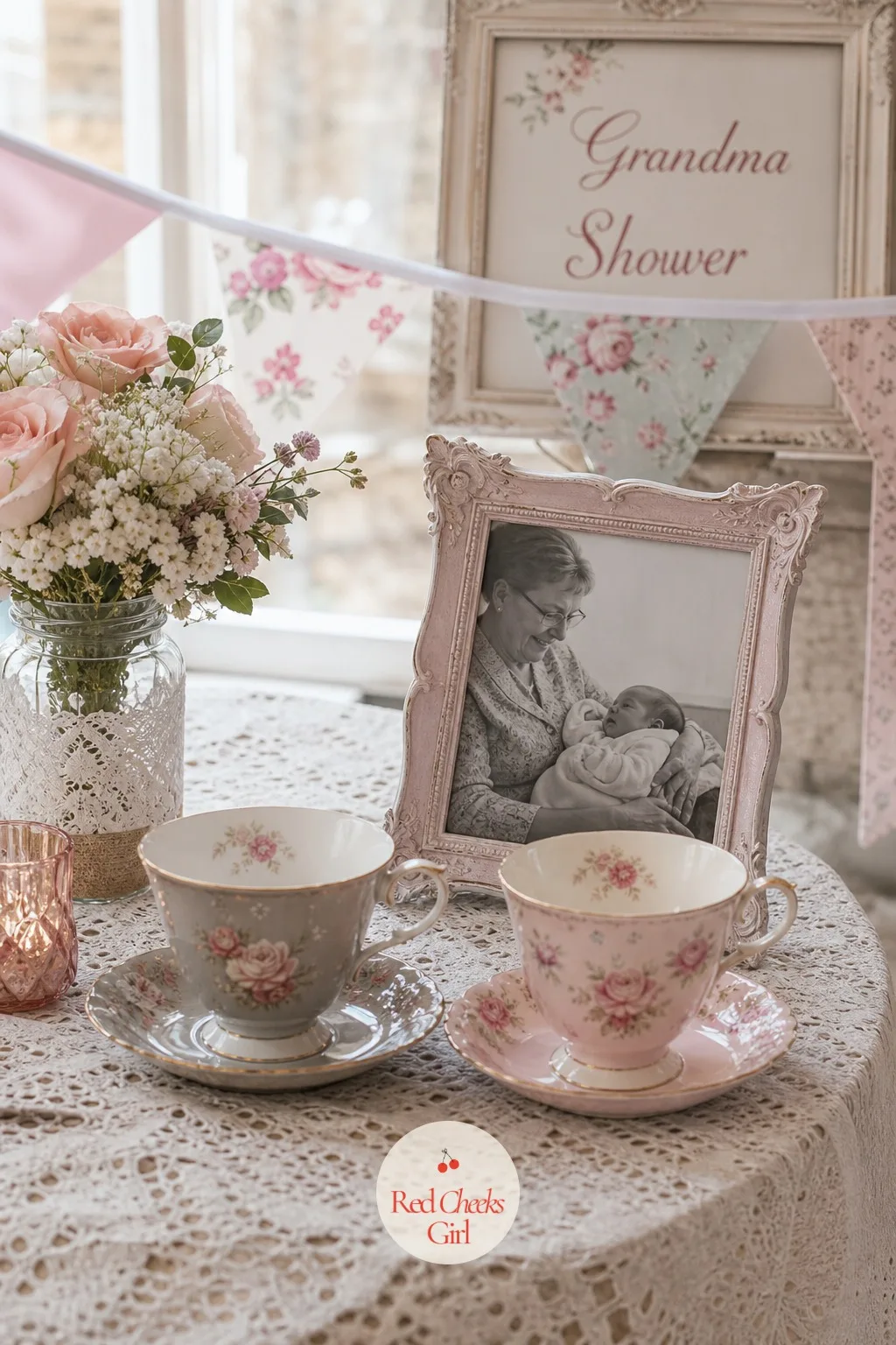 Grandma Shower — Sometimes the shower is really for the women one generation up, and the whole afternoon turns quieter and more sentimental for it. Small baby