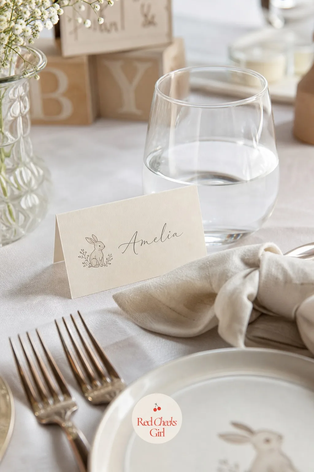 Handwritten Place Cards — A small table deserves names, not numbers, and this is the detail that makes a handful of guests feel seated on purpose. Small baby