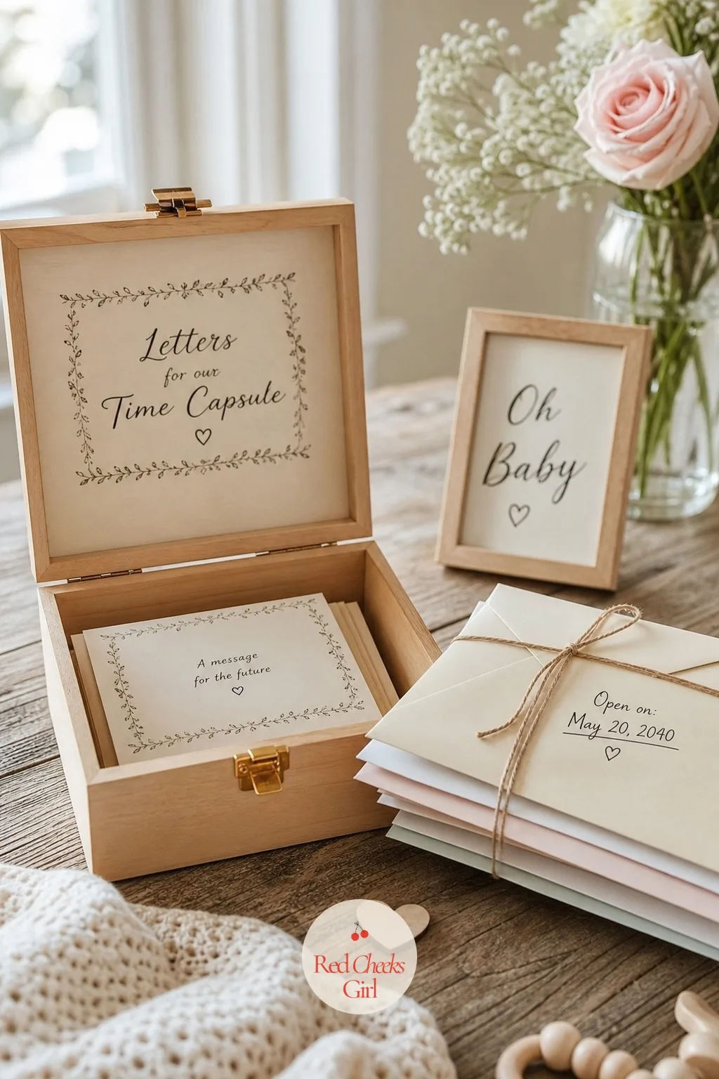 Letters for a Time Capsule — A gift for a future the baby cannot picture yet, read back years from now instead of the day it was written. Small baby shower