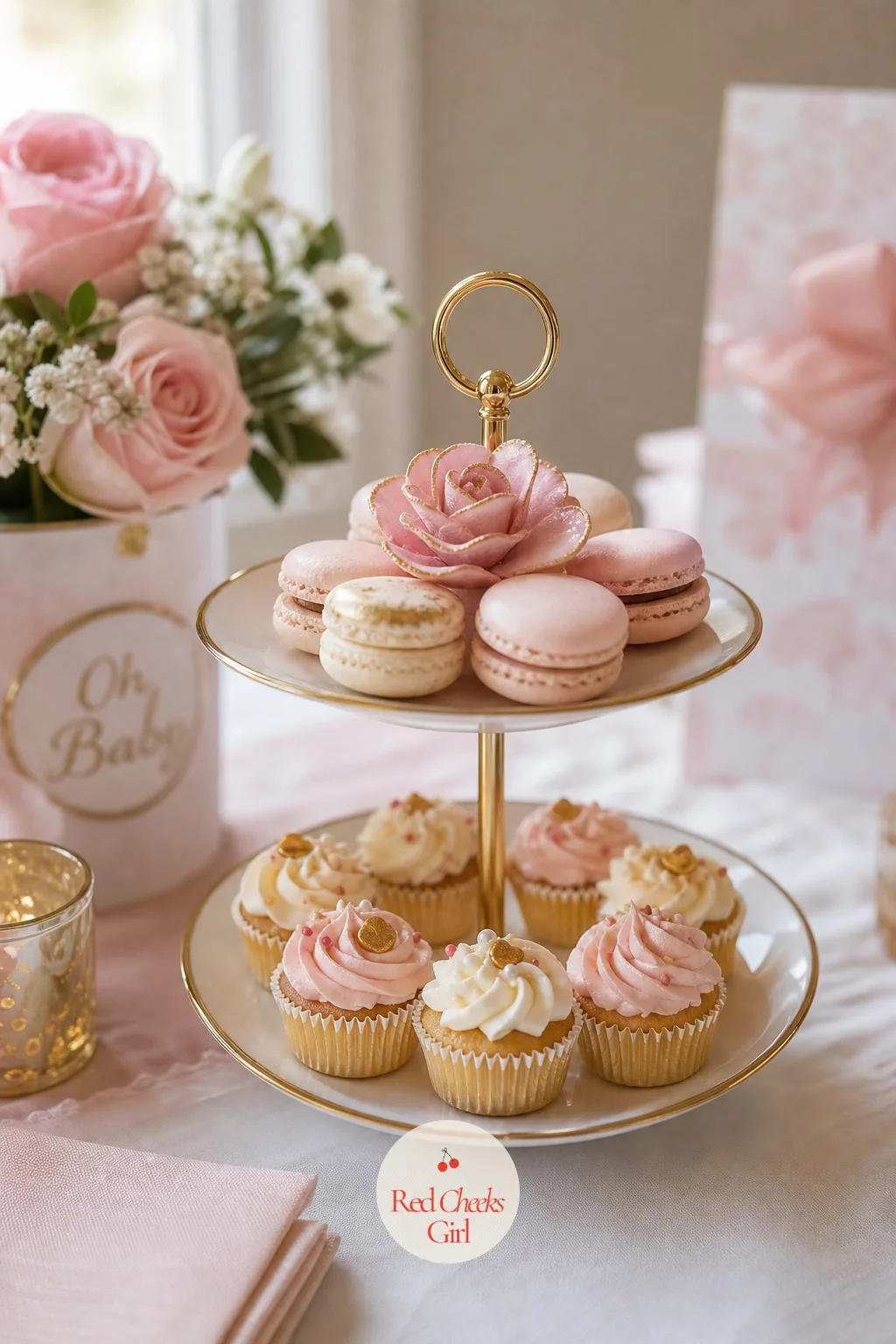 Mini Dessert Tower — A showpiece without a full tiered cake budget, built from parts that stack rather than one that has to be ordered weeks ahead. Small baby