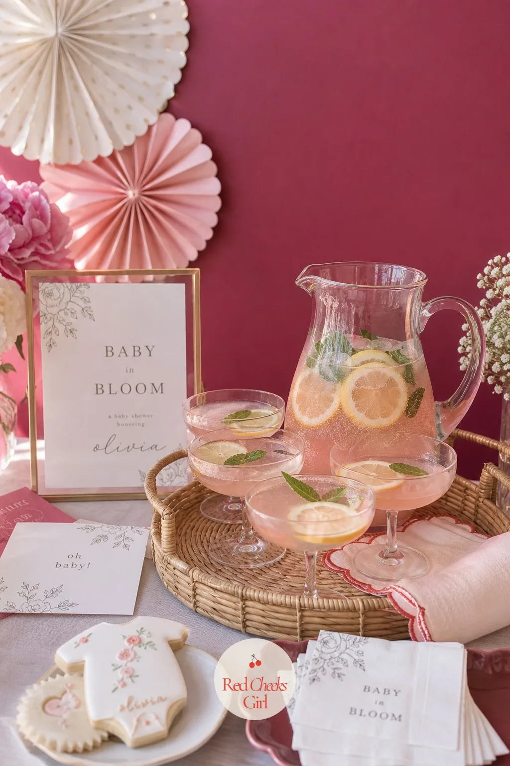 Mocktail Evening — Pregnant does not mean boring, and a proper drinks tray proves it faster than anything else on the table. Small baby shower ideas