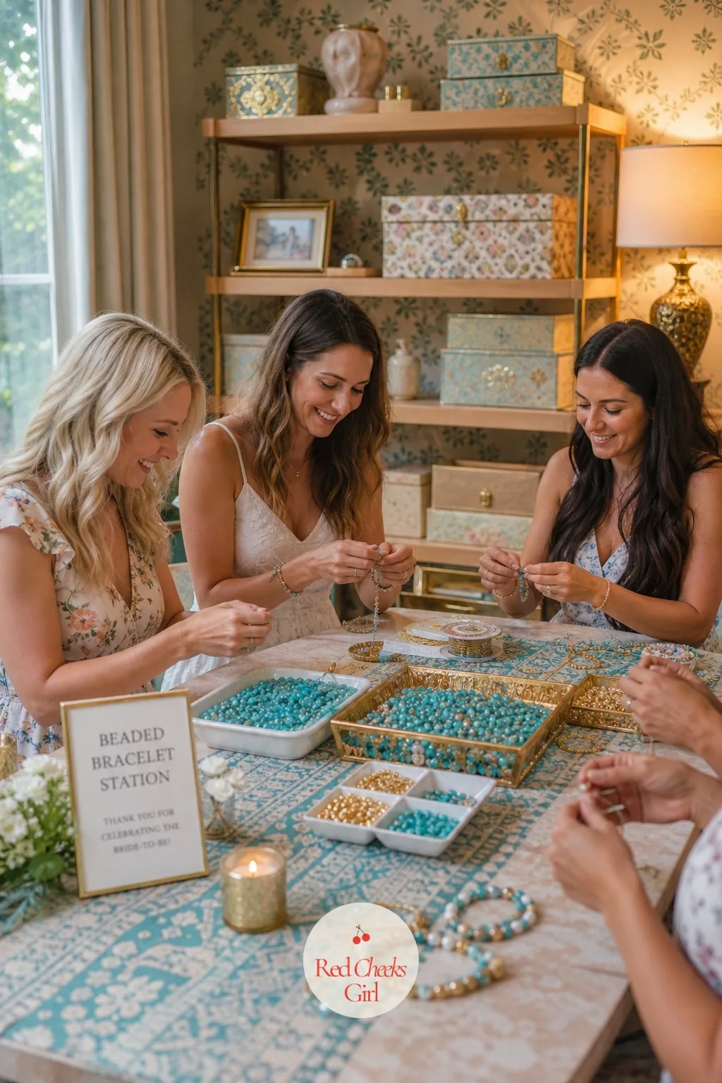 Beaded Bracelet Station — Not every guest wants to talk the whole time, and a beaded bracelet station gives the quieter ones something to focus on while the
