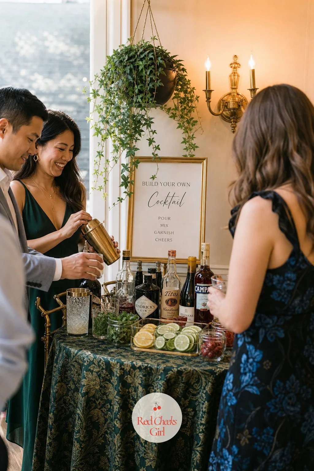 Build-Your-Own Cocktail Station — Mixing drinks all night sounds like the one job nobody wants, and a station that guests run themselves takes it off the list