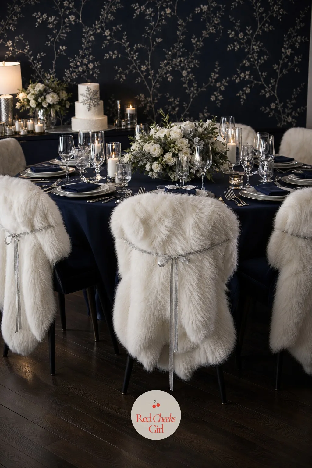 Faux Fur Draped Over Every Chair — Nobody wants a cold metal folding chair under them for two hours, and this fixes that before a single guest notices the