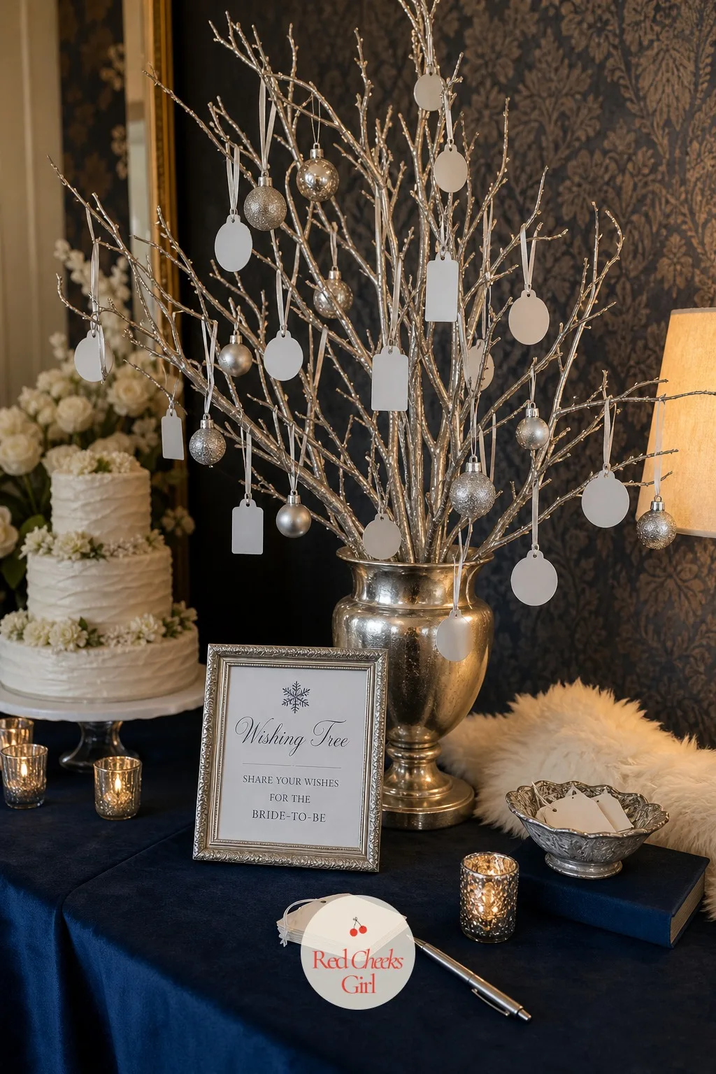 Silver Ornament Wishing Tree — A guest book sits unread in a drawer within a year, but a tree full of handwritten wishes hangs in the new home for every winter