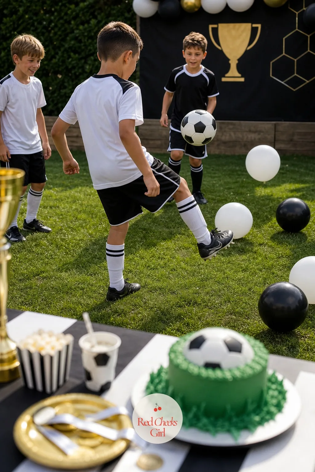Soccer Ball Keep-Up Contest — For the youngest guests who cannot dribble a real ball yet, this swaps in something softer and keeps the whole idea intact.