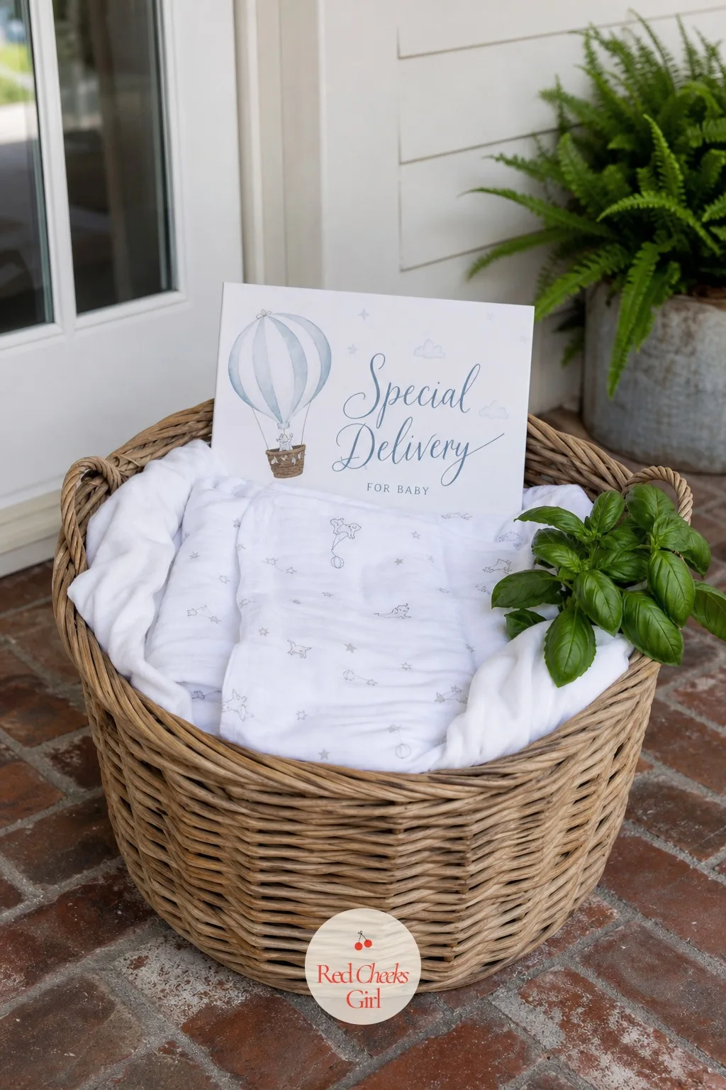 Woven Basket Gift Drop Lined with Swaddles — A gift table with cards balanced on top of boxes always looks a little precarious by the end of the night. Special