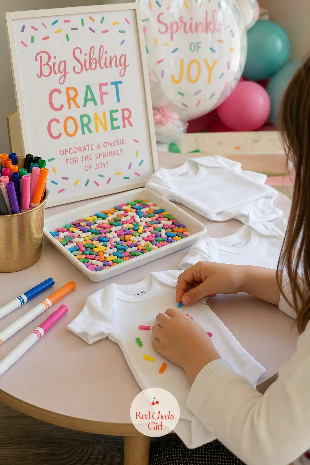 Big Sibling Craft Corner — The big sibling did not ask for a new baby, and a party entirely about someone else is a lot to sit through quietly. Sprinkle baby