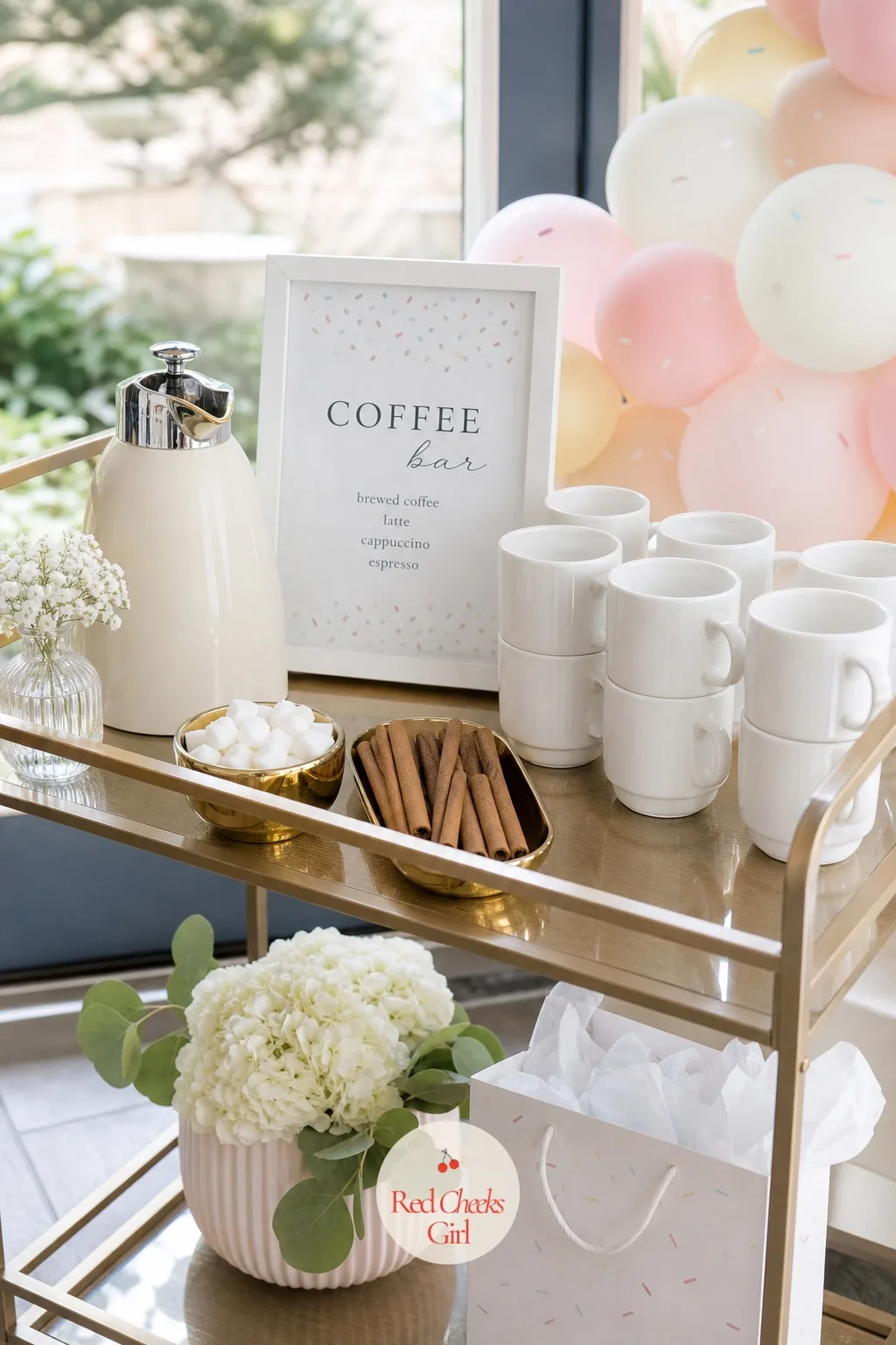 Coffee Cart — She has not slept properly in years, so the one station that earns genuine gratitude is the one that keeps everyone's cup full without her
