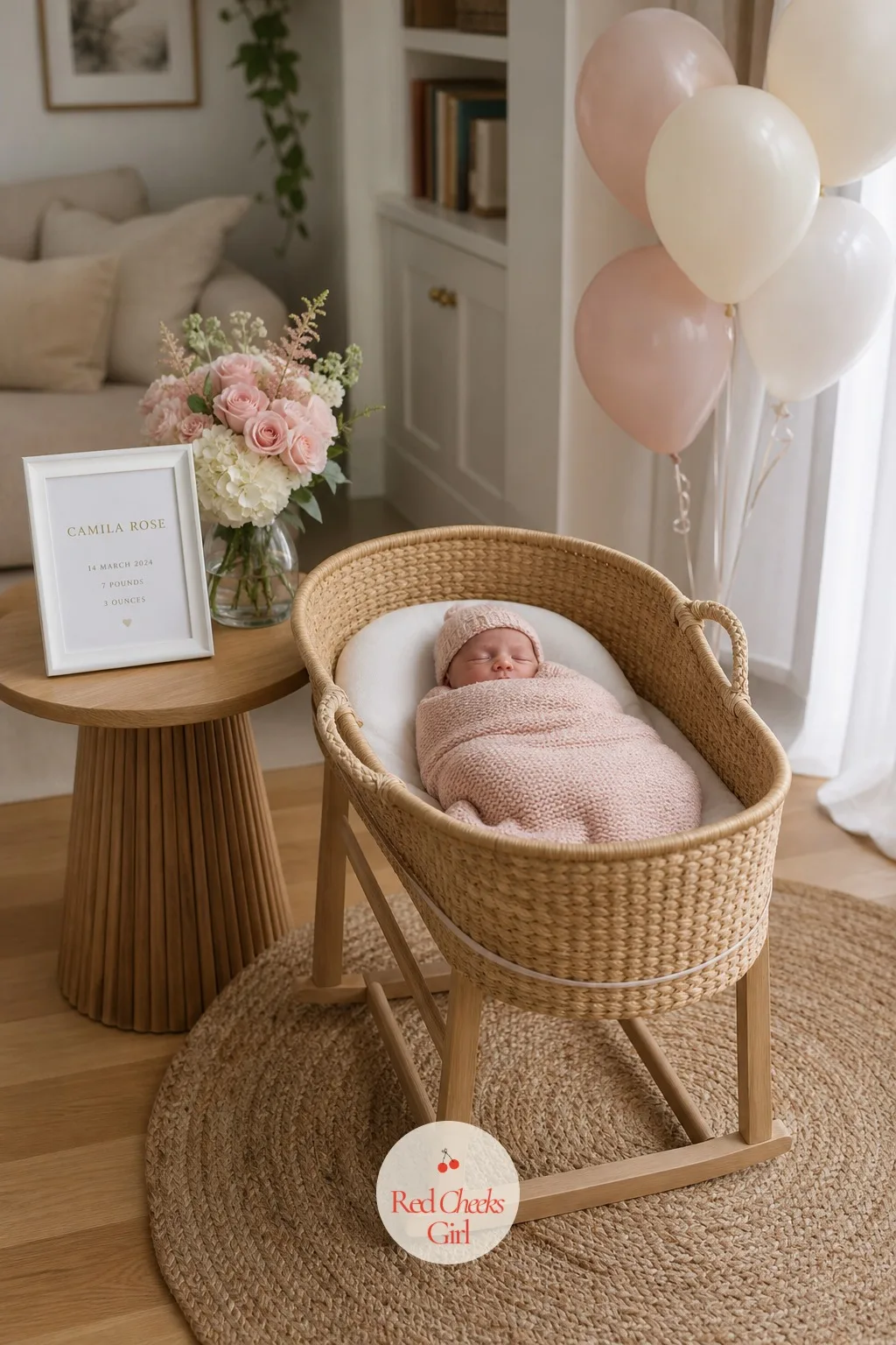 Meet-the-Baby Corner — If the sprinkle happens after the birth rather than before it, build one quiet corner for the actual star of the afternoon instead of an