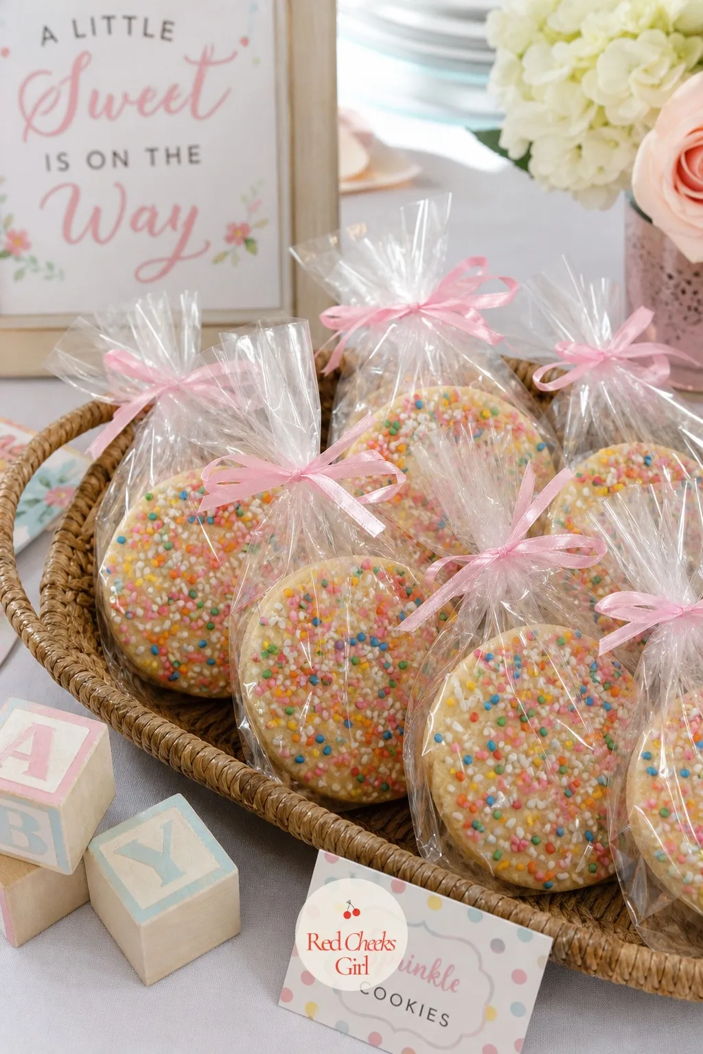 Sprinkle Cookie Favor Bags — For guests who would rather eat their favor on the drive home than keep a jar on a shelf, a small iced cookie does the job just as