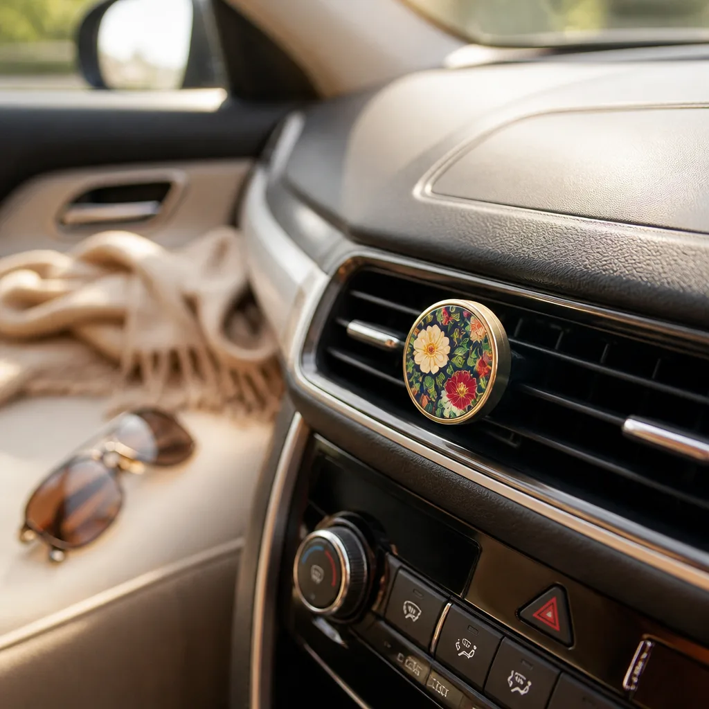 Car Diffuser Clip — A car holds onto gym bag smell longer than anyone would like to admit, and a small clip diffuser on the vent fixes it without a dangling