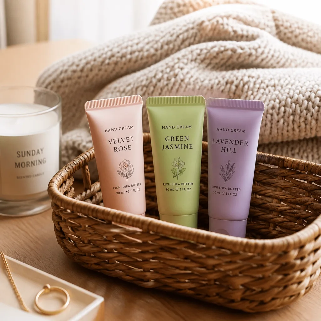 Hand Cream Trio — Winter air and constant hand washing leave knuckles cracked by January, and a small cream that actually sinks in beats whatever half-used