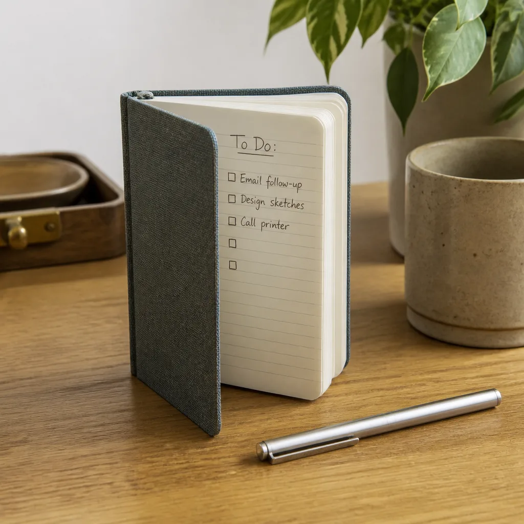 Pocket Notebook Set — She is the one jotting grocery lists on receipts because her phone died again, and a notebook small enough for a coat pocket fixes that