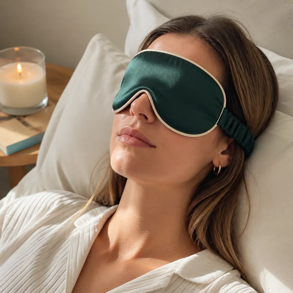 Silk Sleep Mask — Streetlights and early sunrises do not care that she wanted to sleep until nine, and a proper silk mask blocks what blackout curtains at a