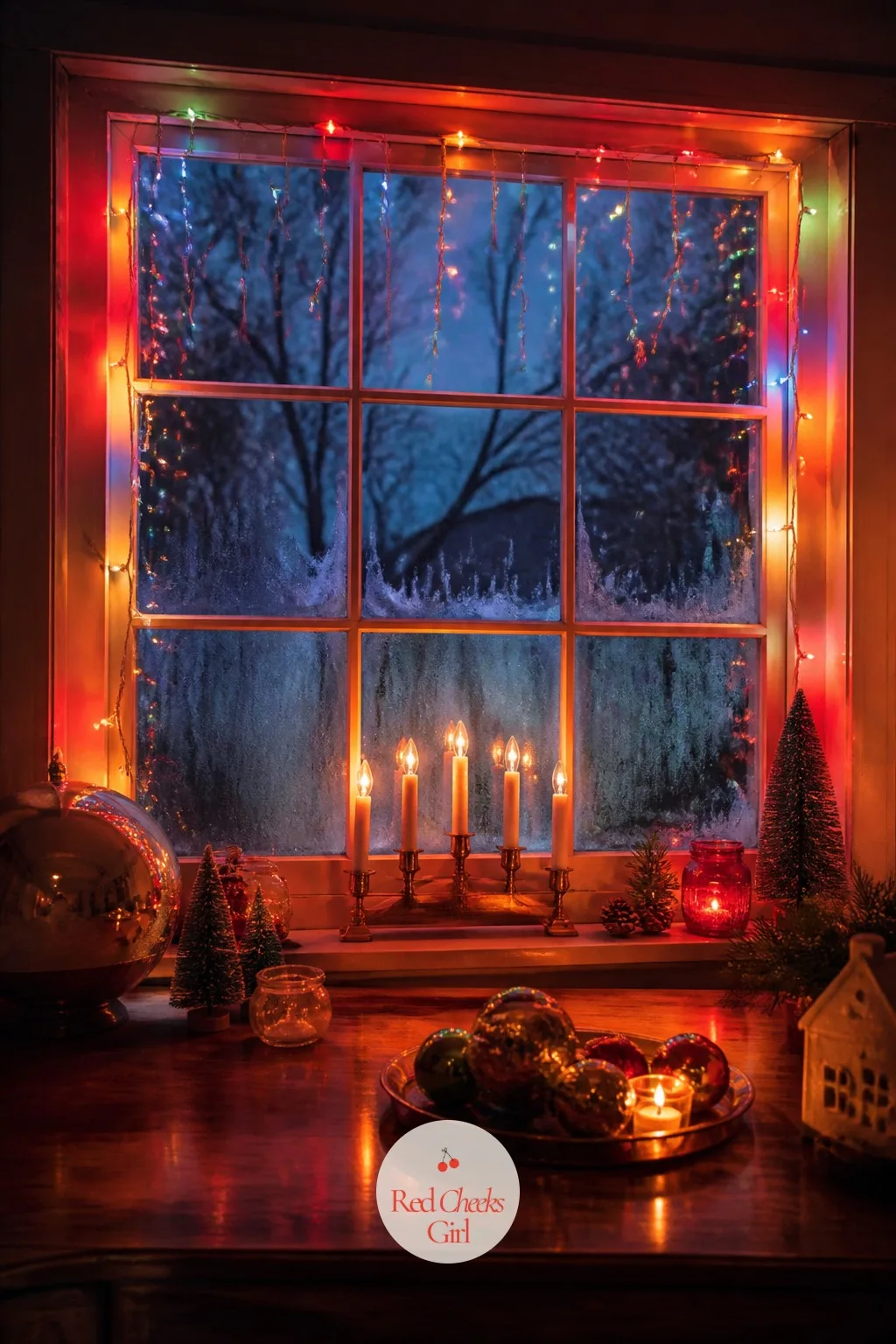 The Window, Doing Its Job After Dark — From the street this is the window that makes people slow down. Stranger things christmas