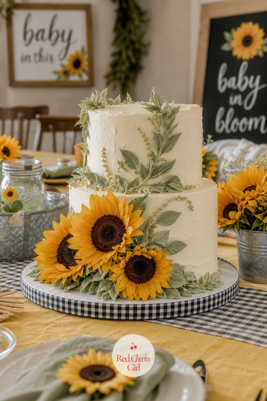Sunflower Buttercream Tiered Cake — She has seen enough fondant sculptures to last a lifetime and does not want this one to look like a school project.