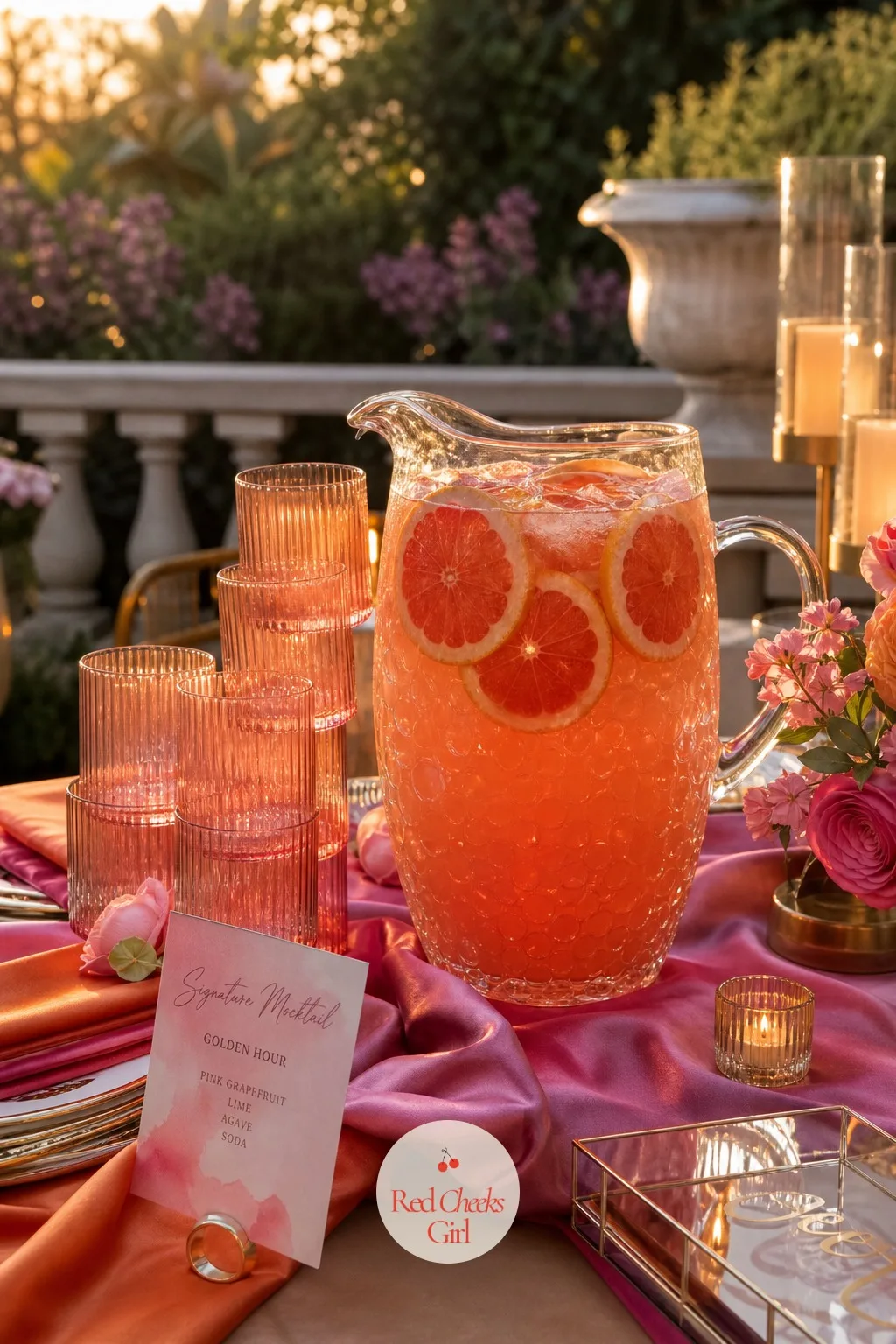 A Golden Hour Mocktail for Later in the Night — Not every glass in the group needs alcohol in it, and this theme does not need to say so out loud, it just