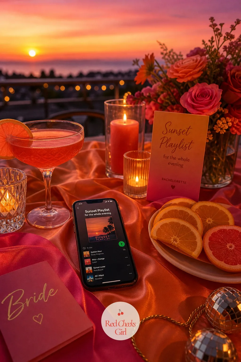 A Sunset Playlist for the Whole Evening — Silence between the toast and the cake is where a party starts to feel unfinished. Sunset bachelorette theme