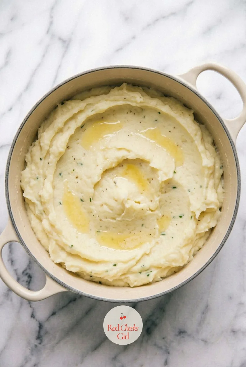 Mash the potatoes — With the butter and warm milk stirred through, the potatoes turn smooth, pale and glossy, filling the pot in a soft mound. Swedish meatballs