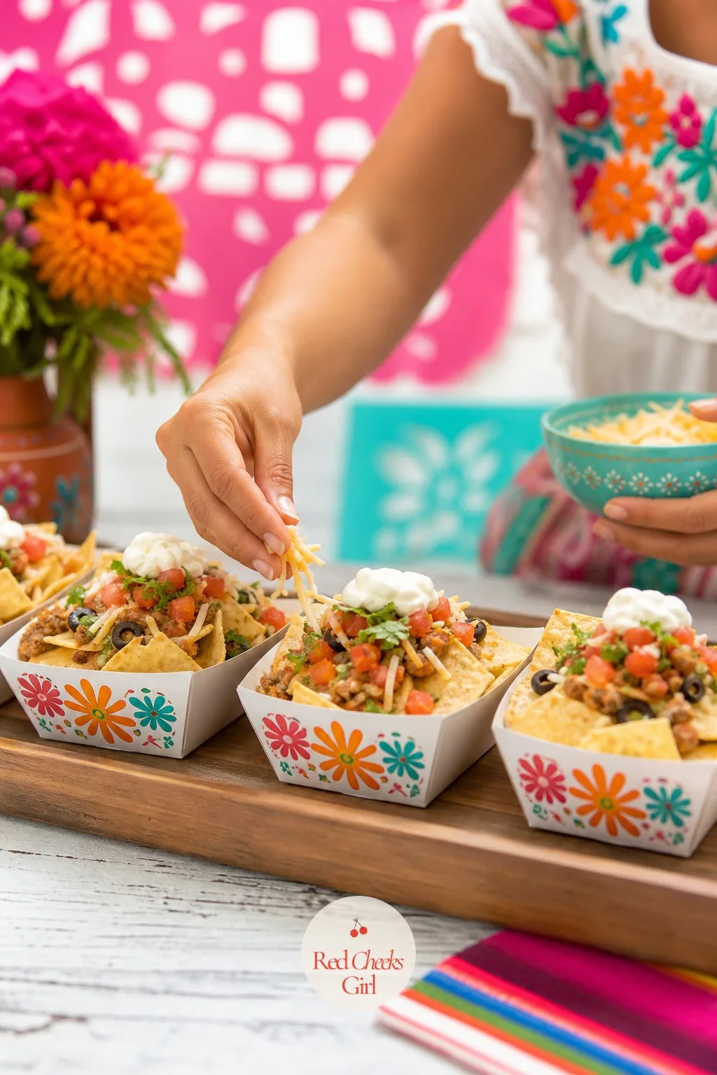 Individual Nacho Cups for Easy Serving — Nobody wants to dig through a shared tray in good clothes at a daytime shower. Taco bout a baby shower ideas