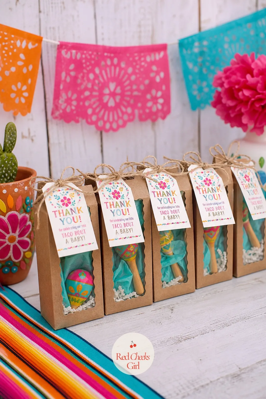 Maraca Favor Boxes — A favor should come from this theme specifically, not just the general shelf of baby shower giveaways. Taco bout a baby shower ideas