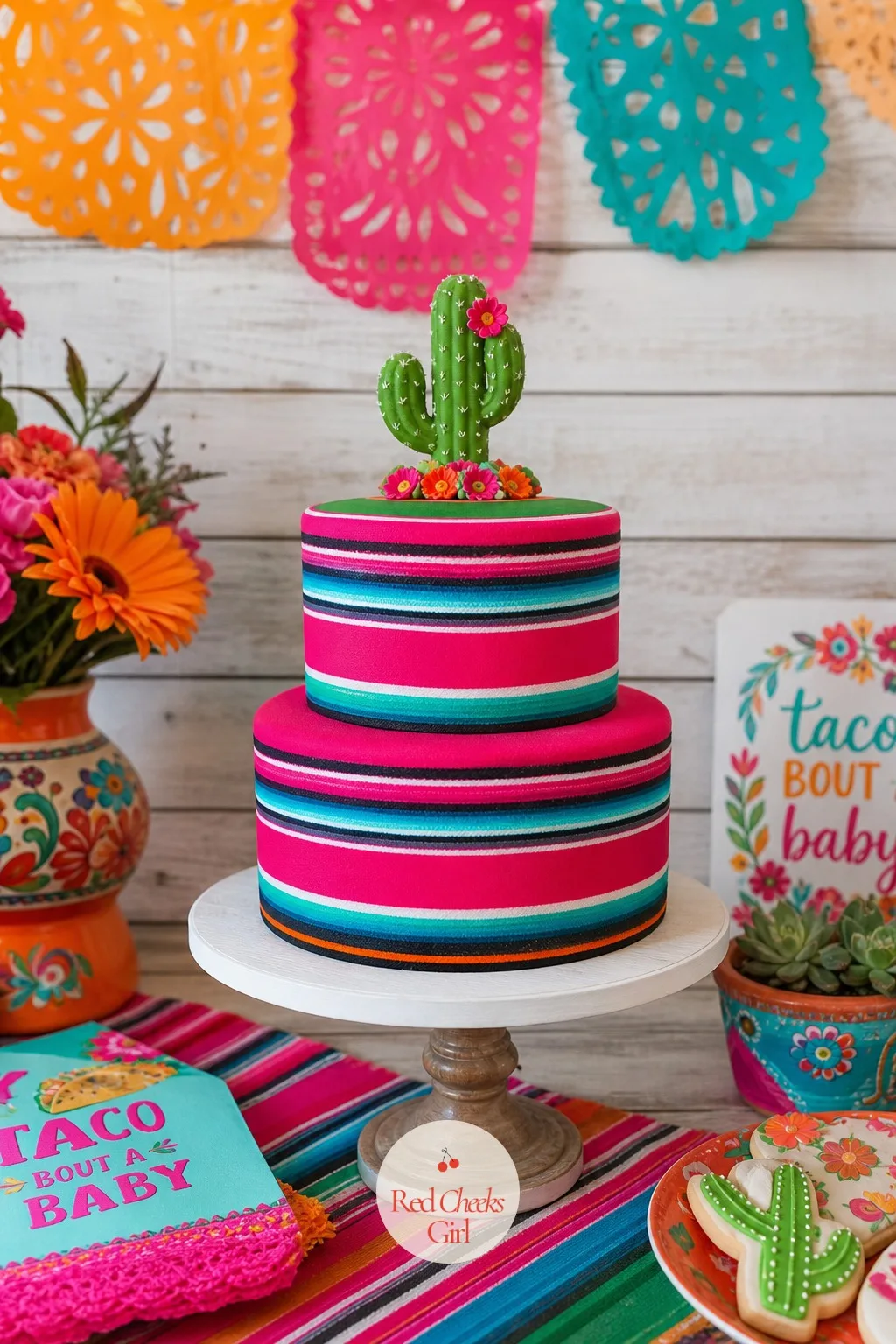 The Two-Tier Fiesta Cake — Cake decisions feel bigger than they need to be, especially when the rest of the table is already doing a lot of work. Taco bout a