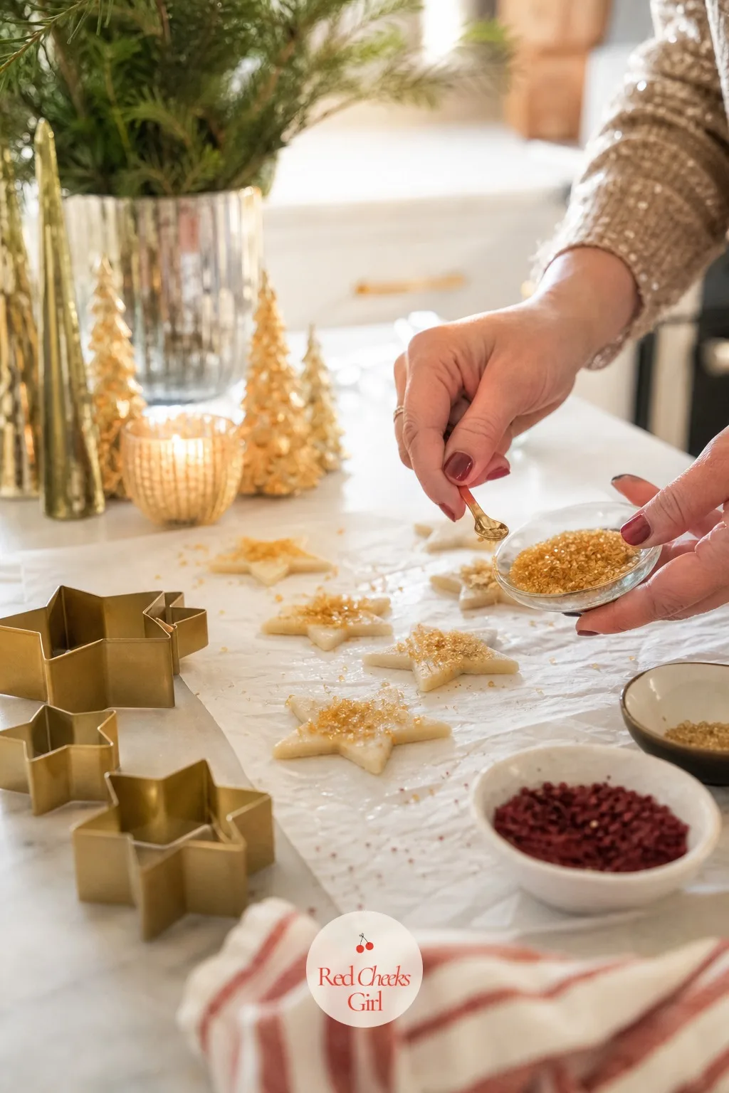 The Cookie Station, Gold Sprinkles Only — A cookie decorating table gets wrecked fast if there is no system. Taylor swift christmas aesthetic