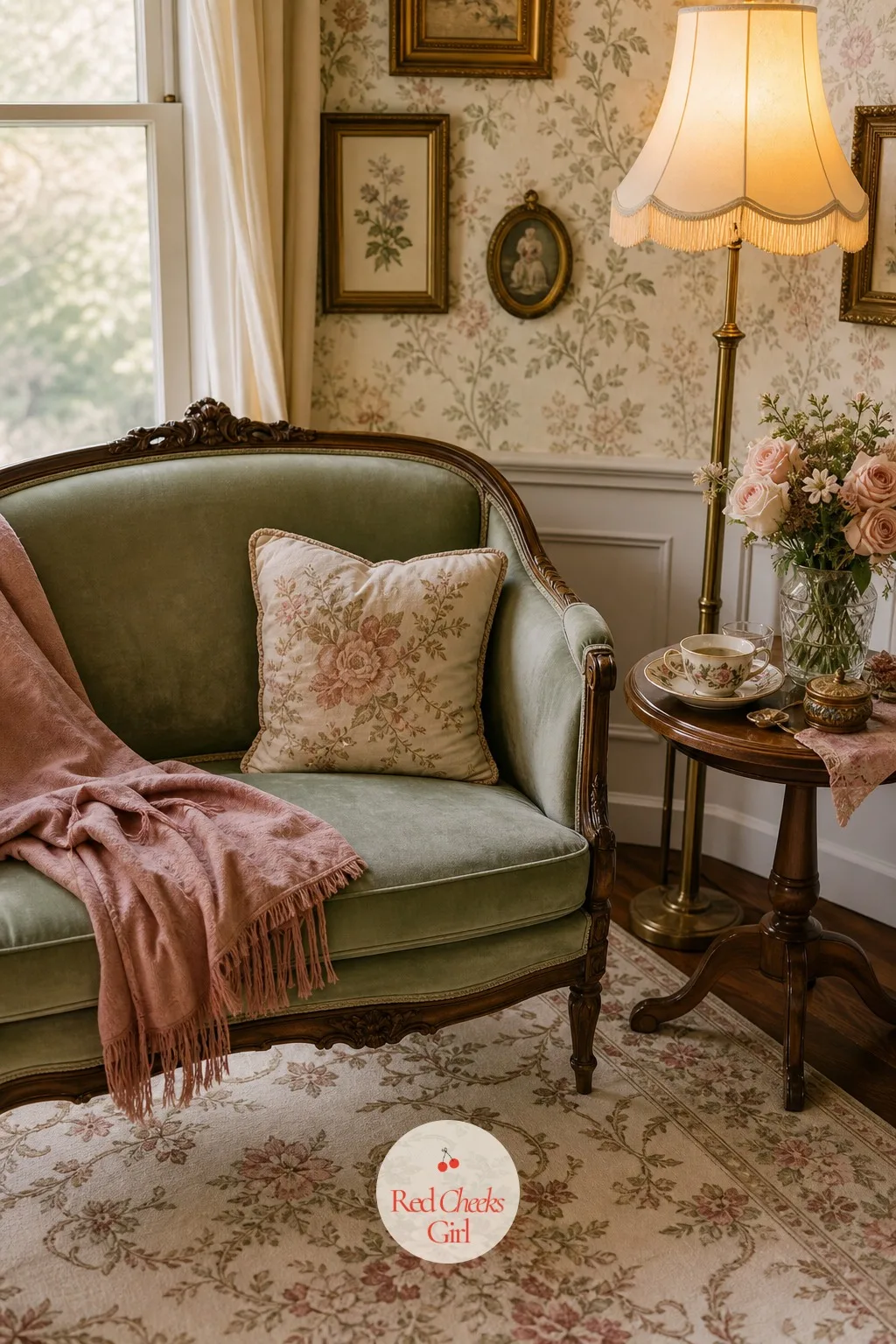 Vintage Settee Lounge Corner — Somewhere in the room, someone always wants to put her feet up with a cup of tea instead of balancing on a folding chair. Tea