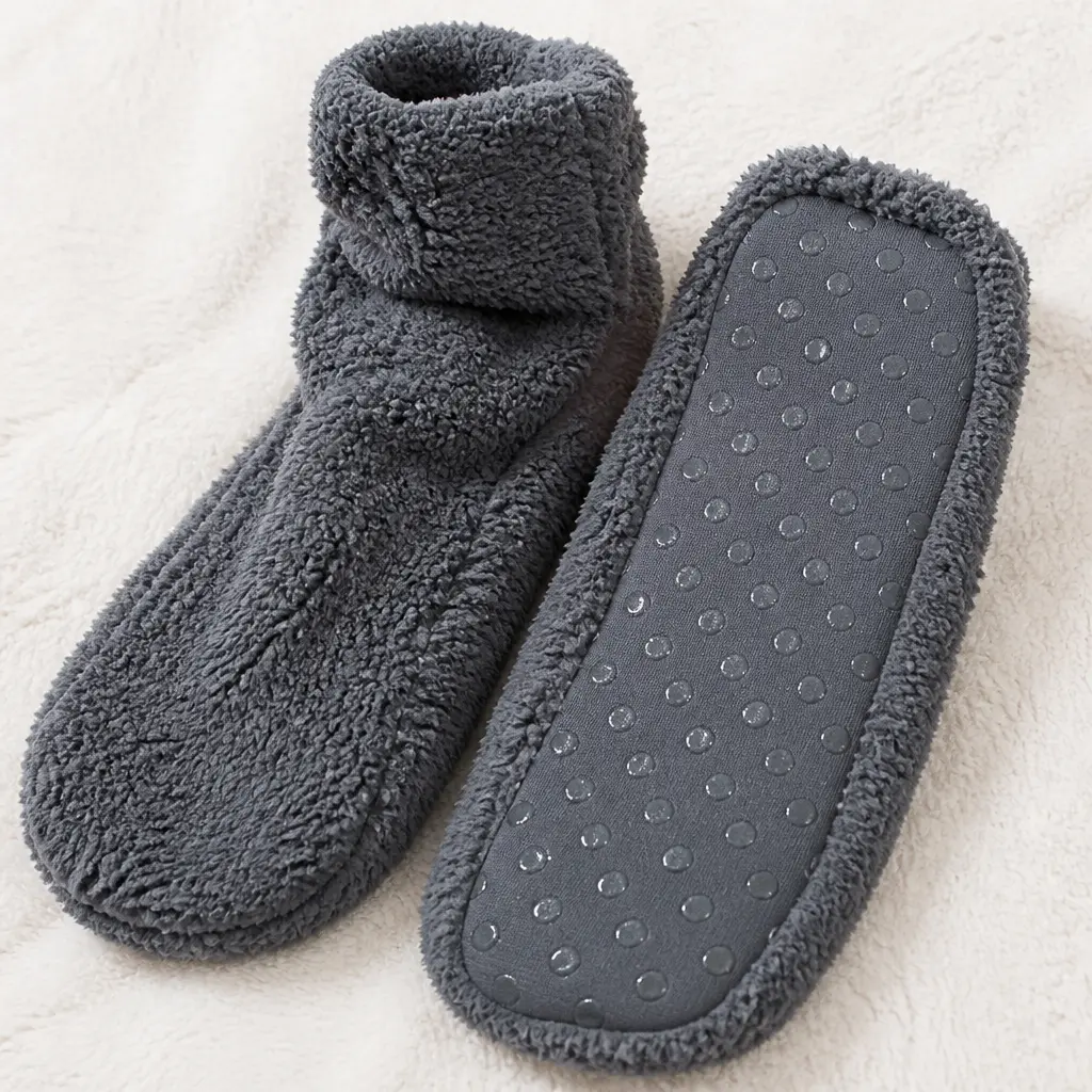 Fuzzy Slipper Socks — The second she gets home, the school shoes come off, and these are what her feet actually want after a day on hard classroom flooring.