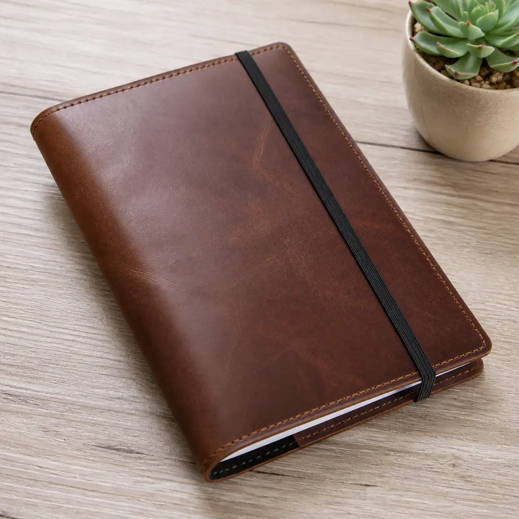 Leather Planner Cover — Her lesson planner takes a beating in a bag all day, corners bent, cover already peeling. Teacher christmas gift ideas