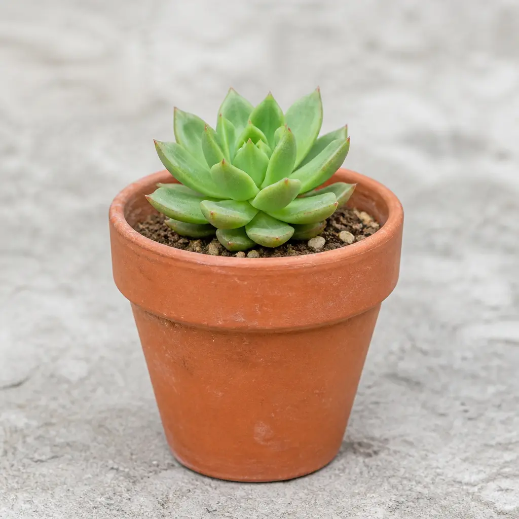Mini Succulent Planter — Unlike a bouquet that wilts by New Year, a small succulent in its own planter sits on a classroom windowsill and asks for almost