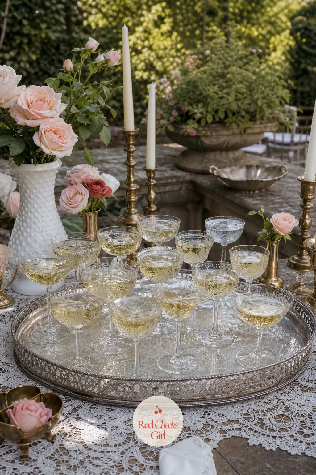 Mismatched Coupe Glasses for the Champagne Toast — Identical flutes from a rental company look exactly like every other wedding's flutes that same weekend.