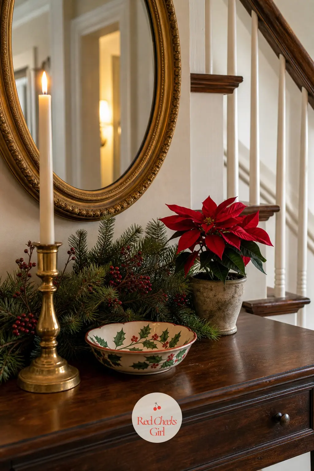 A Console Vignette Where Everyone Sets Down Their Coat — A console or sideboard near the stairs becomes the spot where keys, gloves and the occasional