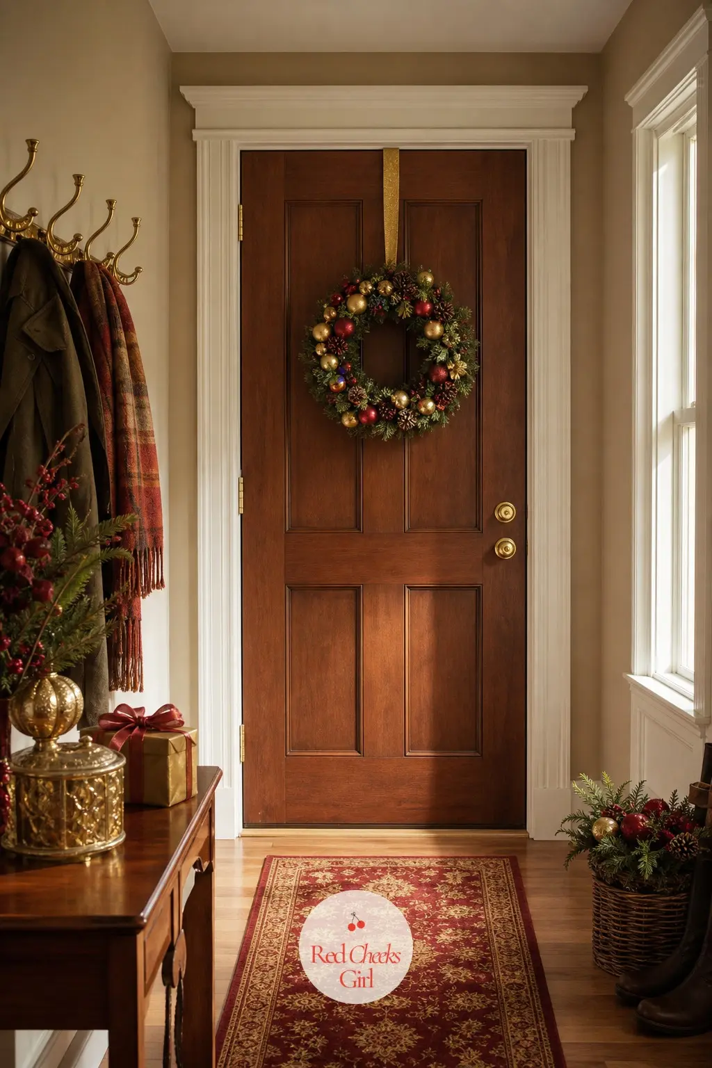Just Inside the Door, a Welcome in the Same Colours — The first few steps inside the front door deserve as much attention as the porch does, since this is