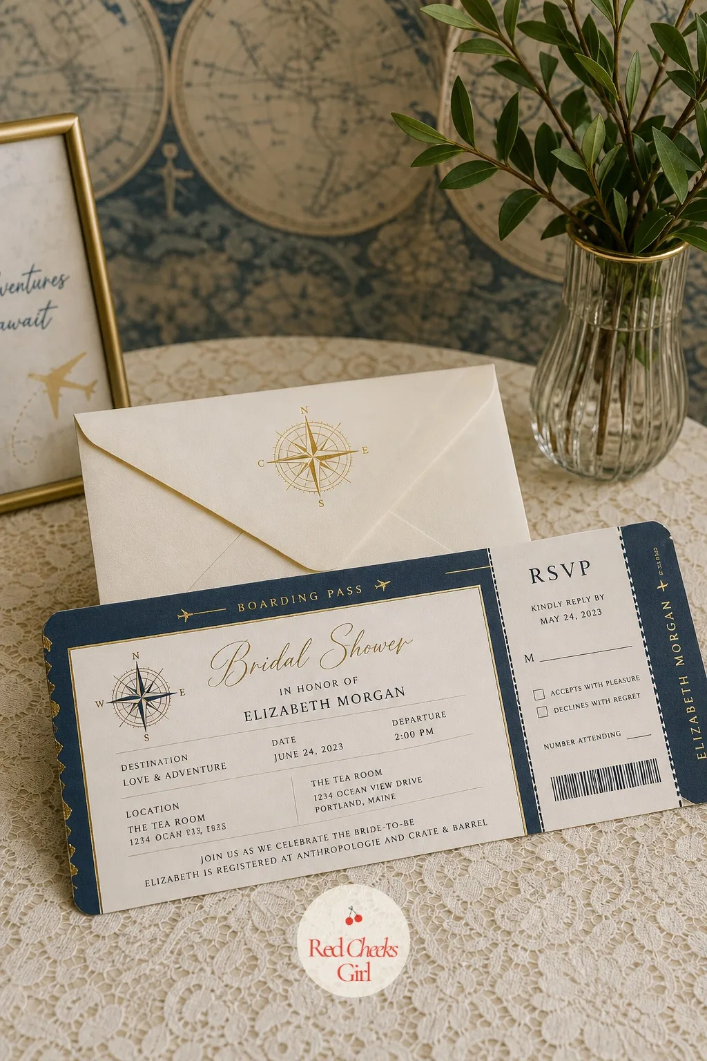 Boarding Pass Invitations — Every map on the wall, every globe on the table, started with one piece of paper that told guests where to be weeks before any of