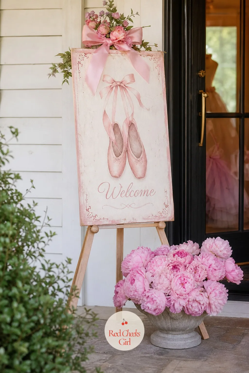 Ballet Slipper Welcome Sign — Guests hesitate at the door for half a second, unsure if they have the right house. Tutu baby shower theme