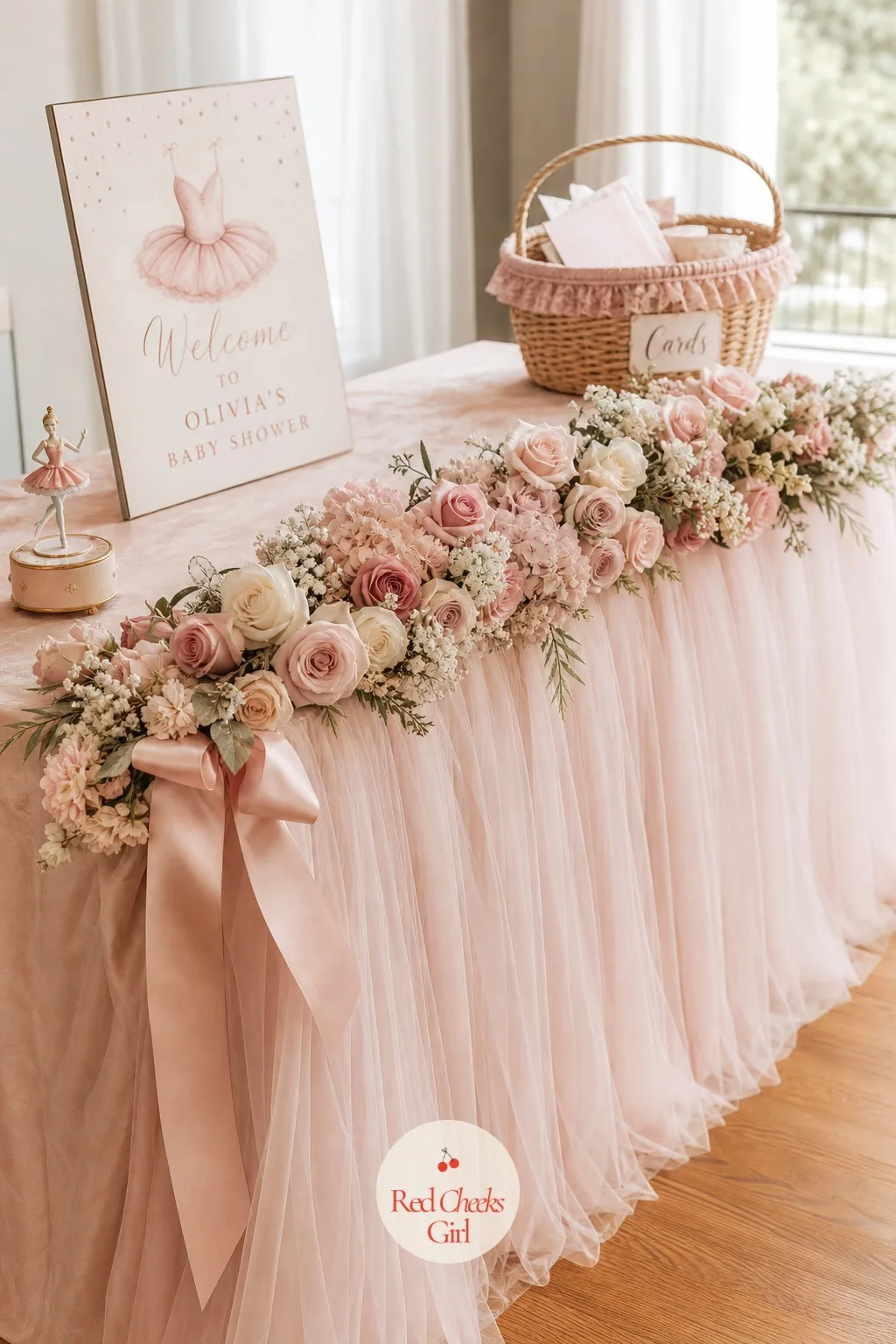 Gift Table Styling — The gift table tends to get decorated last and forgotten first, usually ending up as a plain folding table covered in bags. Tutu baby