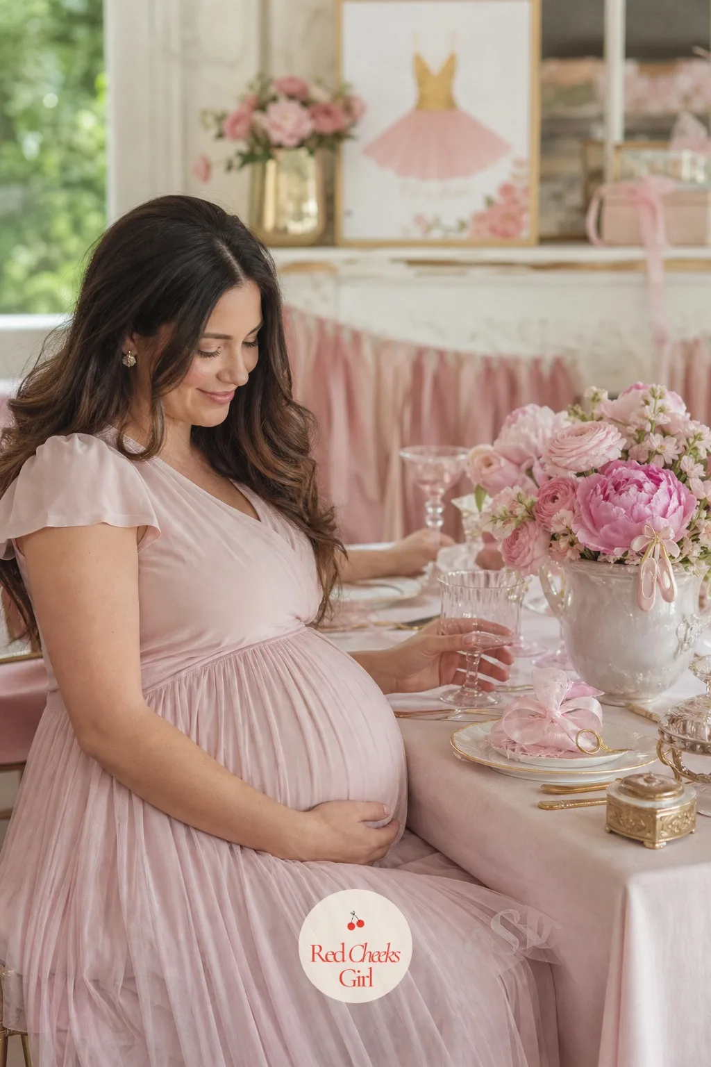 Pink Peony and Ranunculus Centerpiece — Plastic florals will not fool anyone up close, and this theme is all about things that reward a closer look. Tutu baby