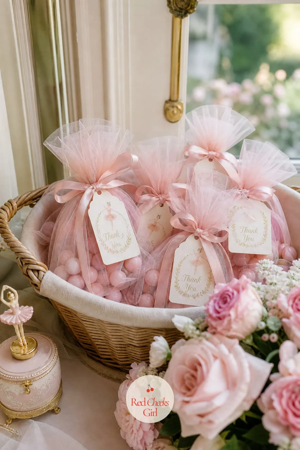 Tulle Favor Bags — A favor that arrives in a plastic bag undoes everything the rest of the party built. Tutu baby shower theme