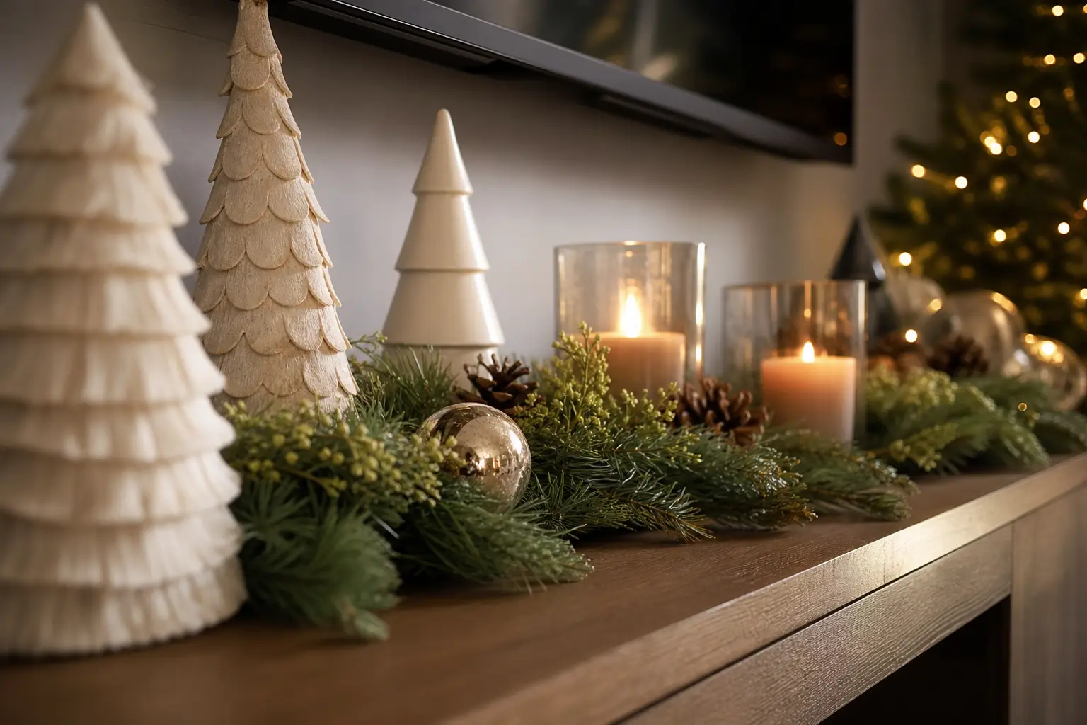 12 TV Stand Christmas Decor Ideas That Hide the Tech and Bring the Cheer