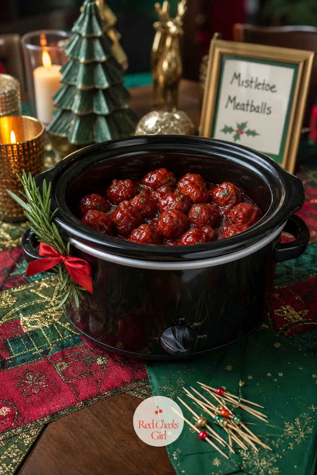 Mistletoe Meatballs — A tray of meatballs needs no introduction, so give it a name that earns a laugh instead. Ugly christmas sweater party ideas