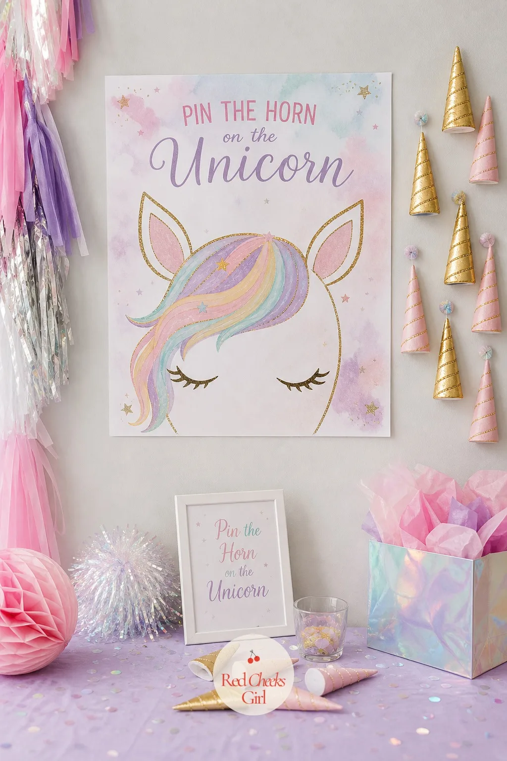Pin the Horn on the Unicorn — This is the game every unicorn party gets asked for, and it earns the spot honestly. Unicorn birthday party ideas