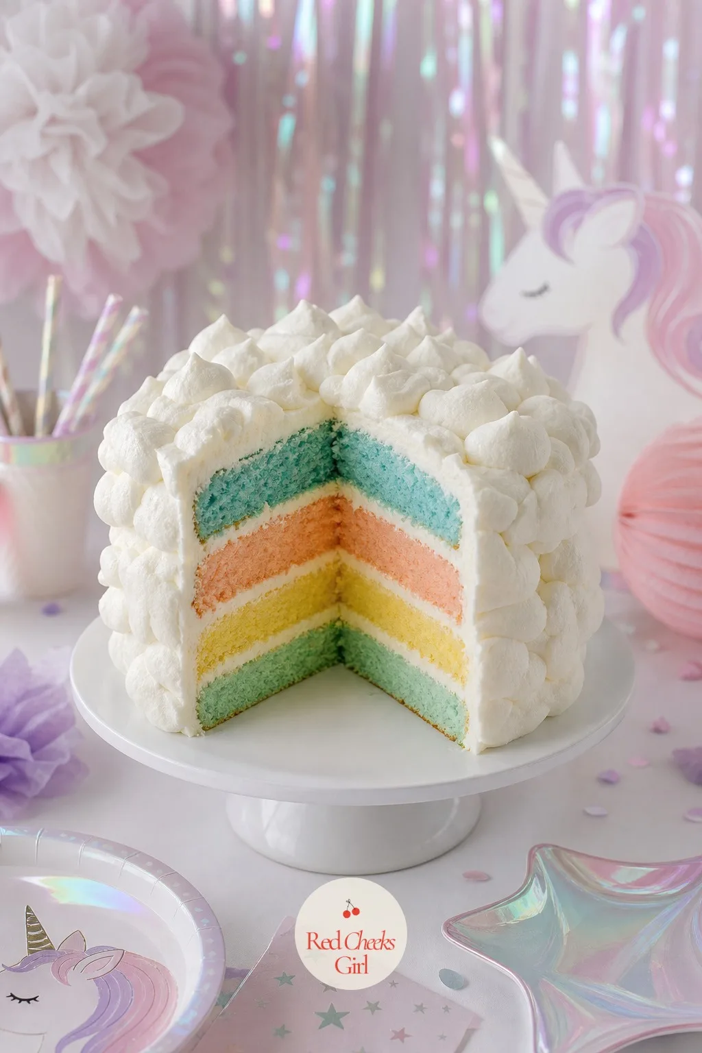 Rainbow Cake With Cloud Frosting — If one showpiece cake feels like plenty but the table still looks a little flat, a second smaller cake in the opposite