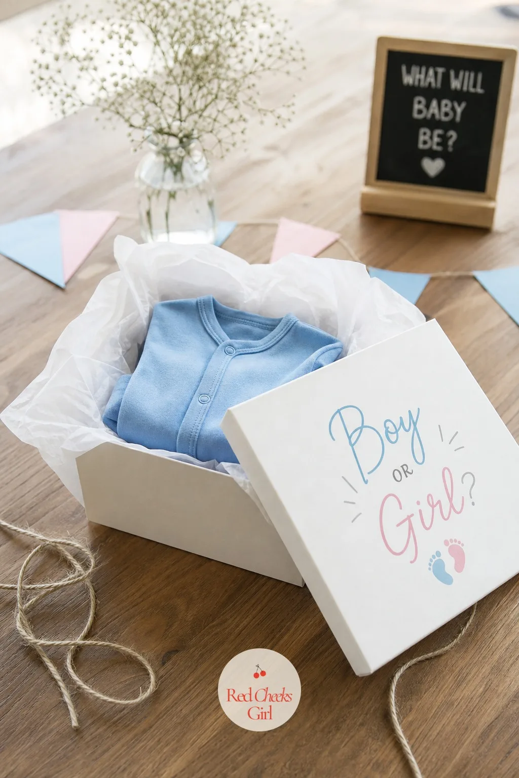 Baby-Clothes Mystery Box — No powder, no clean-up, just one tiny outfit lifted out of tissue paper, and somehow that lands harder than any confetti cannon.