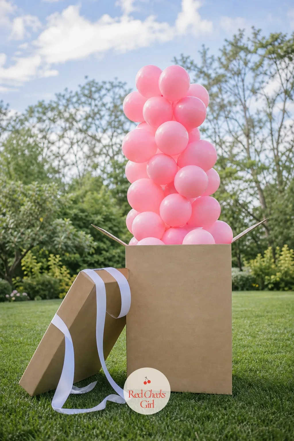 Balloon-Release Mystery Box — A plain cardboard crate on the lawn promises nothing. Unique gender reveal ideas