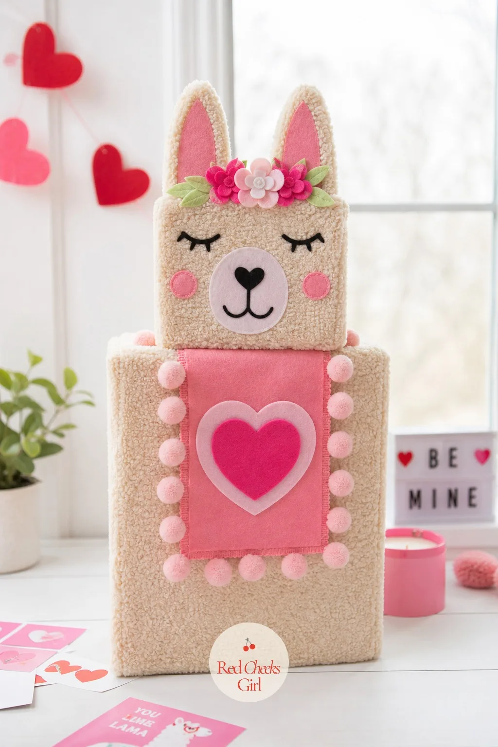 Fuzzy Llama — Llamas read as friendly rather than fierce, which matters if the box has to survive a whole classroom's worth of hands. Valentine box ideas for